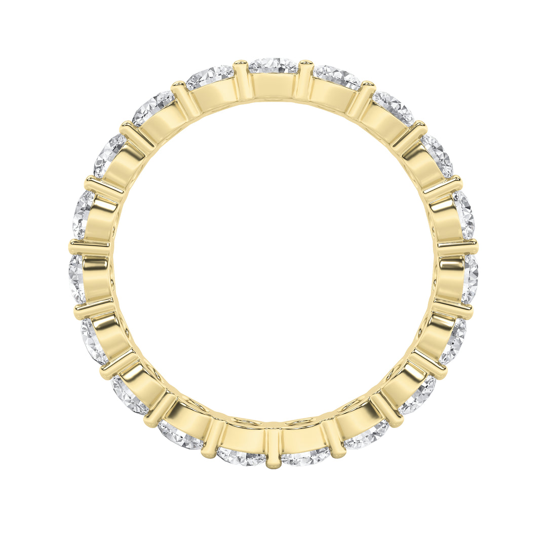 2.2CTW Round Shaped Lab Grown Diamond Split Prong Eternity Ring in 14K Gold (F/VS) - Size 9