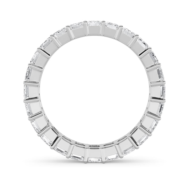 2.9Cttw Emerald Shaped Lab Grown Diamond Split Prong Eternity Ring in 14K Gold (F/VS) - Size 5