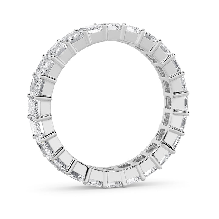 2.9Cttw Emerald Shaped Lab Grown Diamond Split Prong Eternity Ring in 14K Gold (F/VS) - Size 5