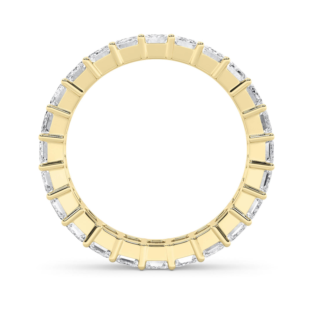2.9Cttw Emerald Shaped Lab Grown Diamond Split Prong Eternity Ring in 14K Gold (F/VS) - Size 5