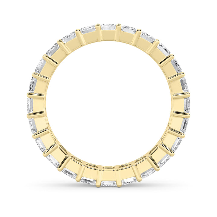 2.9Cttw Emerald Shaped Lab Grown Diamond Split Prong Eternity Ring in 14K Gold (F/VS) - Size 5