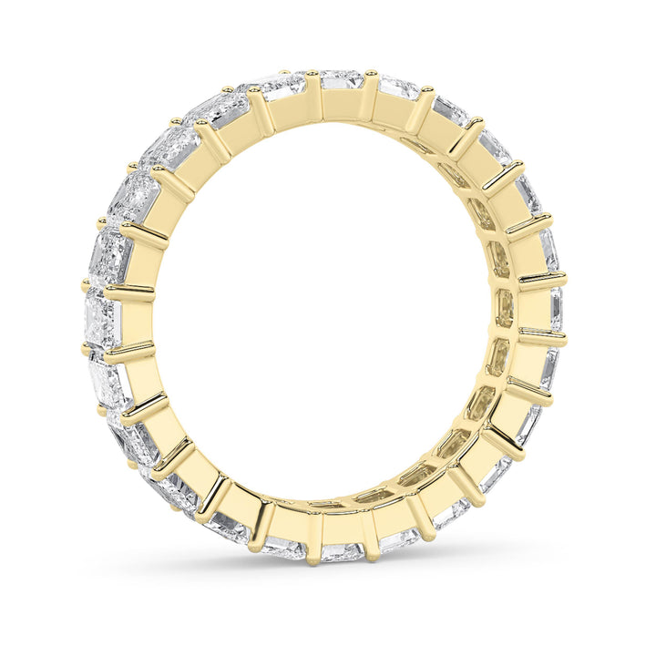 2.9Cttw Emerald Shaped Lab Grown Diamond Split Prong Eternity Ring in 14K Gold (F/VS) - Size 5