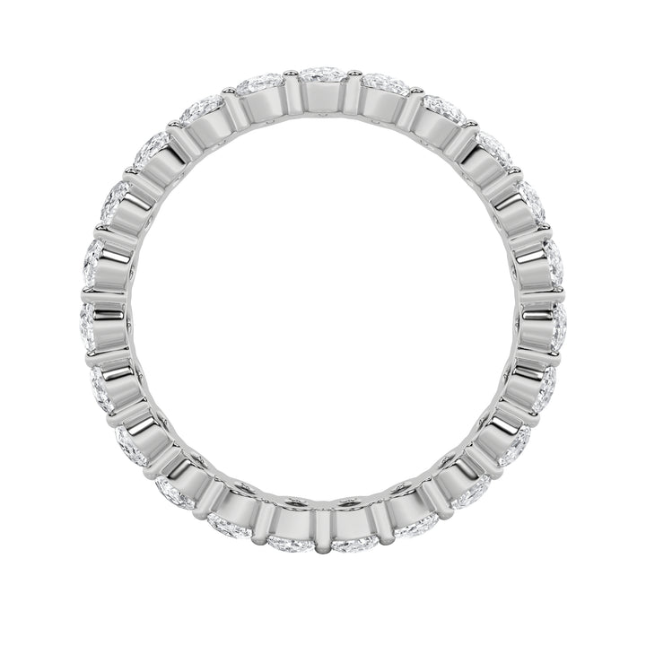 2.9CTW Oval Shaped Lab Grown Diamond Split Prong Eternity Ring in 14K Gold (F/VS) - Size 9