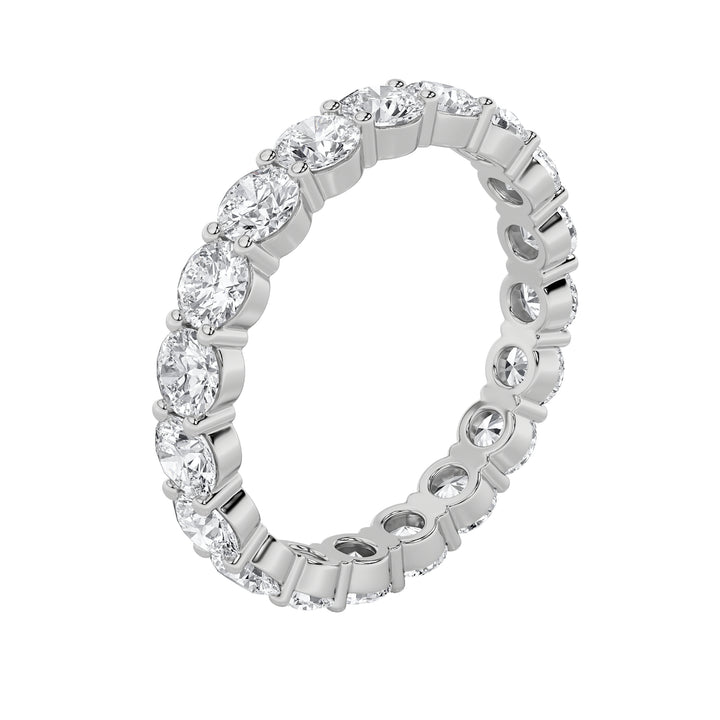 2.4Cttw Round Shaped Lab Grown Diamond Split Prong Eternity Ring in 14K Gold (F/VS) - Size 8