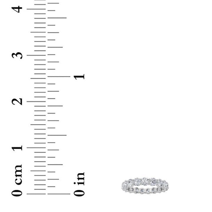 2.4Cttw Round Shaped Lab Grown Diamond Split Prong Eternity Ring in 14K Gold (F/VS) - Size 8