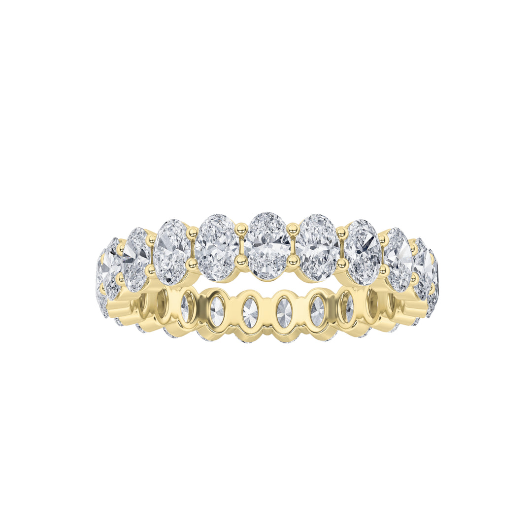 3Cttw Oval Shaped Lab Grown Diamond Split Prong Eternity Ring in 14K Gold (F/VS) - Size 7
