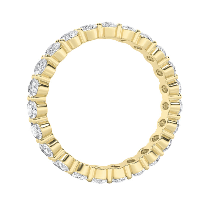 3Cttw Oval Shaped Lab Grown Diamond Split Prong Eternity Ring in 14K Gold (F/VS) - Size 7