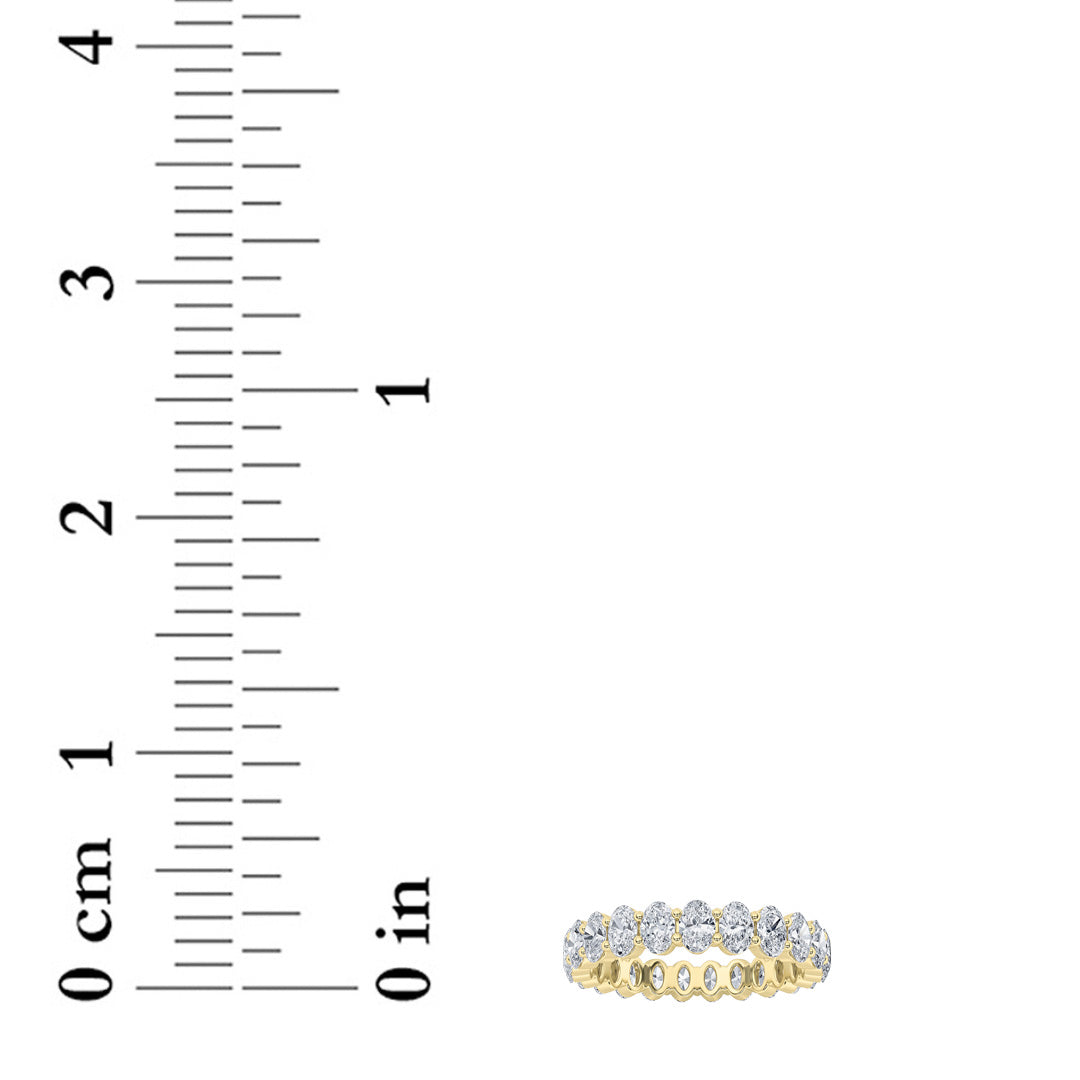 3Cttw Oval Shaped Lab Grown Diamond Split Prong Eternity Ring in 14K Gold (F/VS) - Size 7