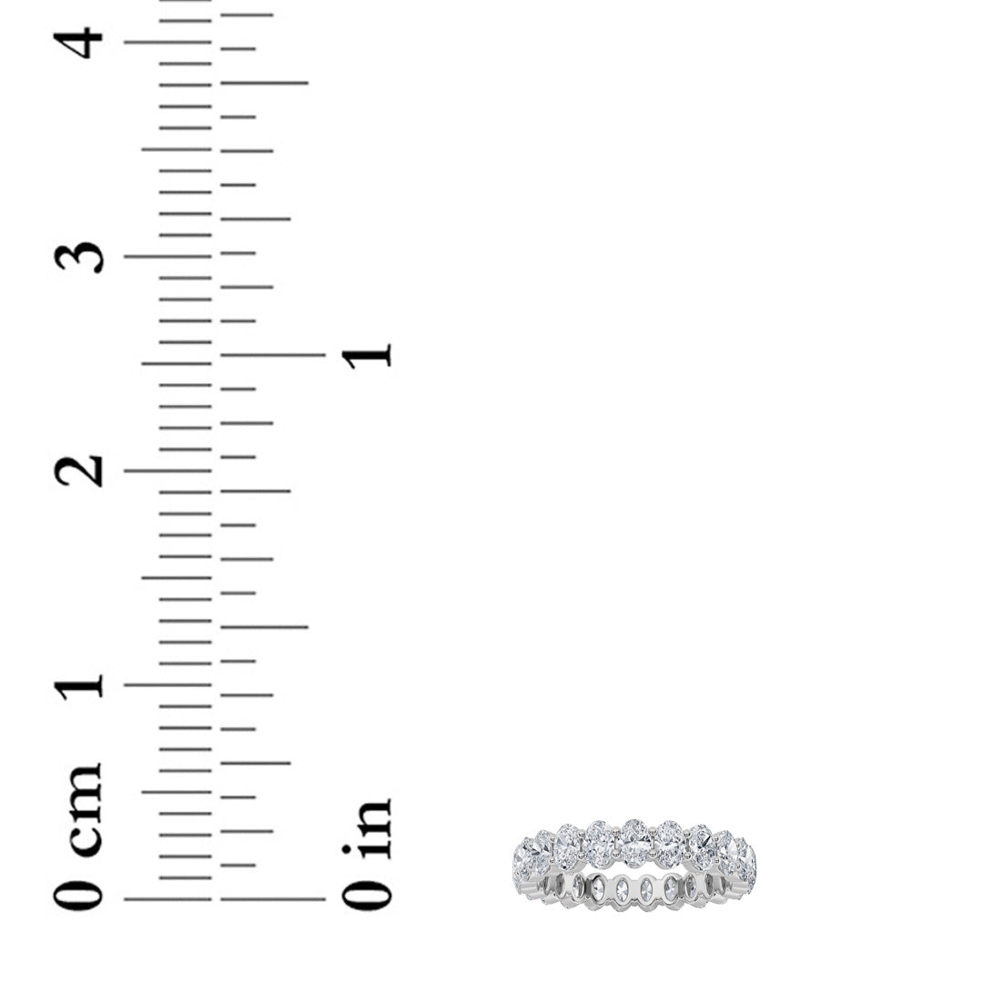 3.15Cttw Oval Shaped Lab Grown Diamond Split Prong Eternity Ring in 14K Gold (F/VS) - Size 8