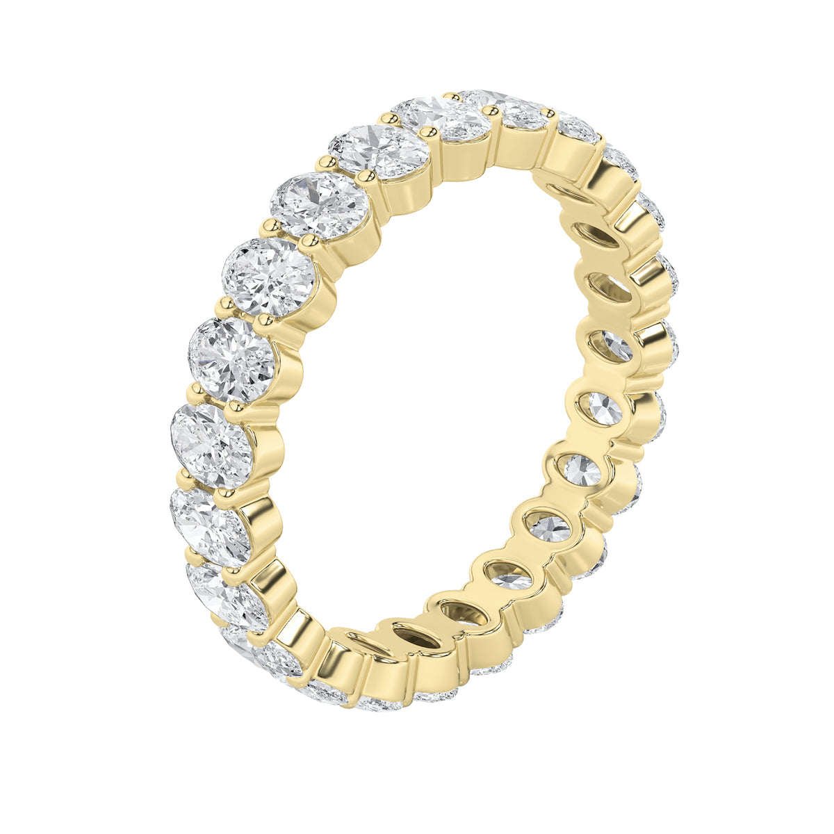 3.15Cttw Oval Shaped Lab Grown Diamond Split Prong Eternity Ring in 14K Gold (F/VS) - Size 8