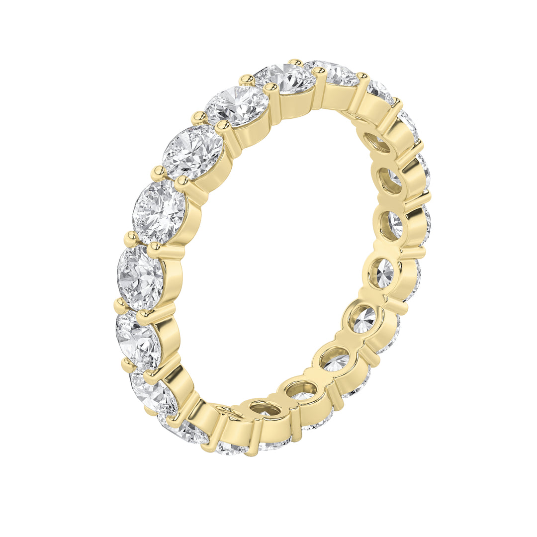 2.55Cttw Round Shaped Lab Grown Diamond Split Prong Eternity Ring in 14K Gold (F/VS) - Size 5