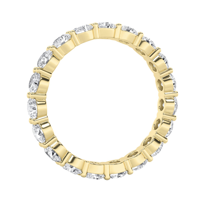 2.55Cttw Round Shaped Lab Grown Diamond Split Prong Eternity Ring in 14K Gold (F/VS) - Size 5
