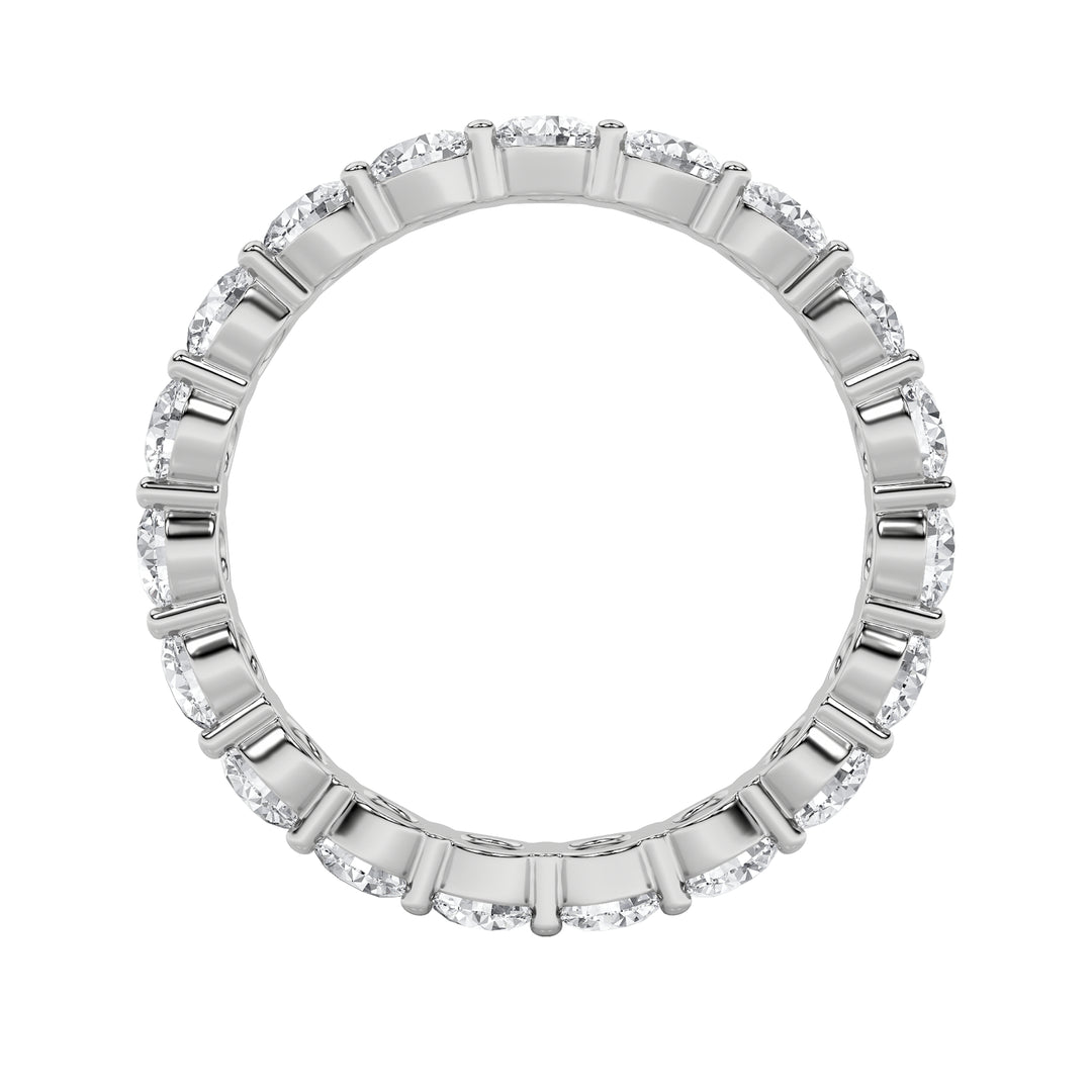 2.85Cttw Round Shaped Lab Grown Diamond Split Prong Eternity Ring in 14K Gold (F/VS) - Size 8