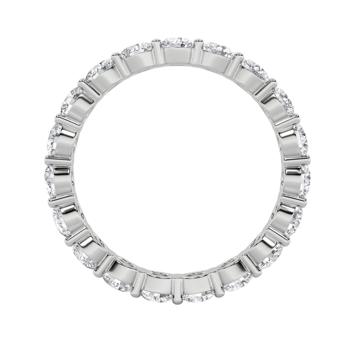2.85Cttw Round Shaped Lab Grown Diamond Split Prong Eternity Ring in 14K Gold (F/VS) - Size 8