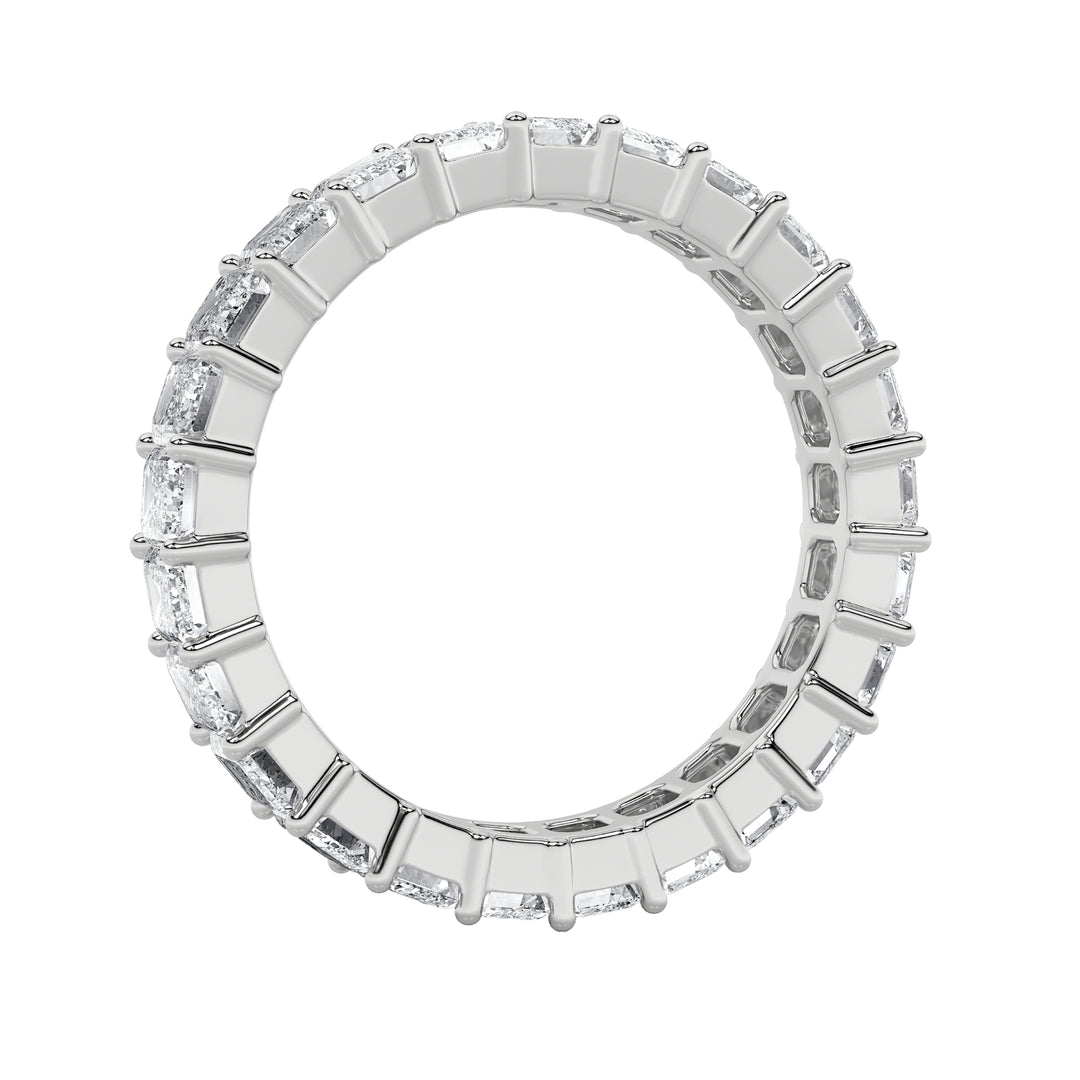 4.55Cttw Emerald Shaped Lab Grown Diamond Split Prong Eternity Ring in 14K Gold (F/VS) - Size 9
