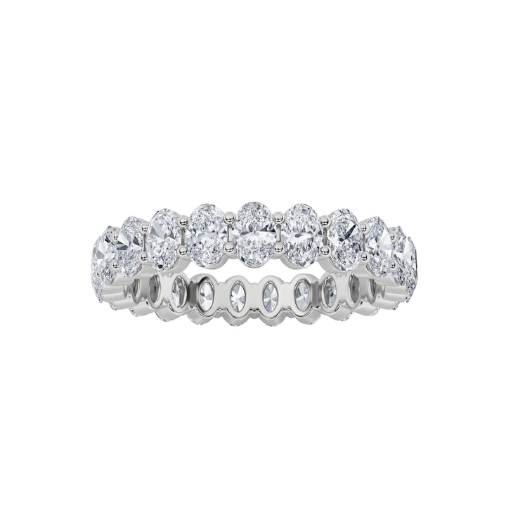 3.15Cttw Oval Shaped Lab Grown Diamond Split Prong Eternity Ring in 14K Gold (F/VS) - Size 5