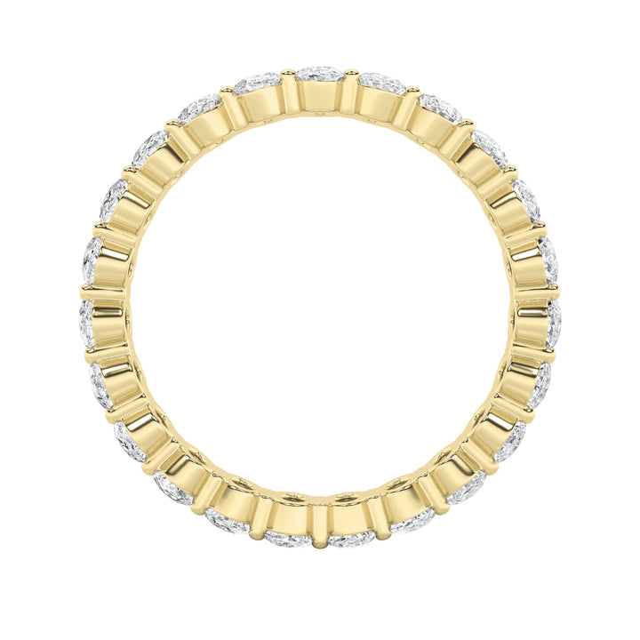 3.15Cttw Oval Shaped Lab Grown Diamond Split Prong Eternity Ring in 14K Gold (F/VS) - Size 5