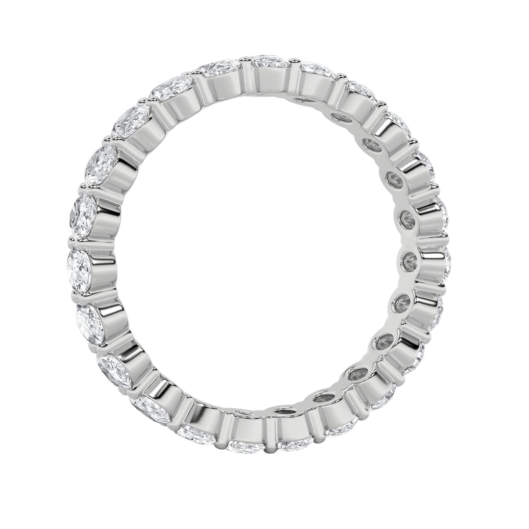 3.35Cttw Oval Shaped Lab Grown Diamond Split Prong Eternity Ring in 14K Gold (F/VS) - Size 6