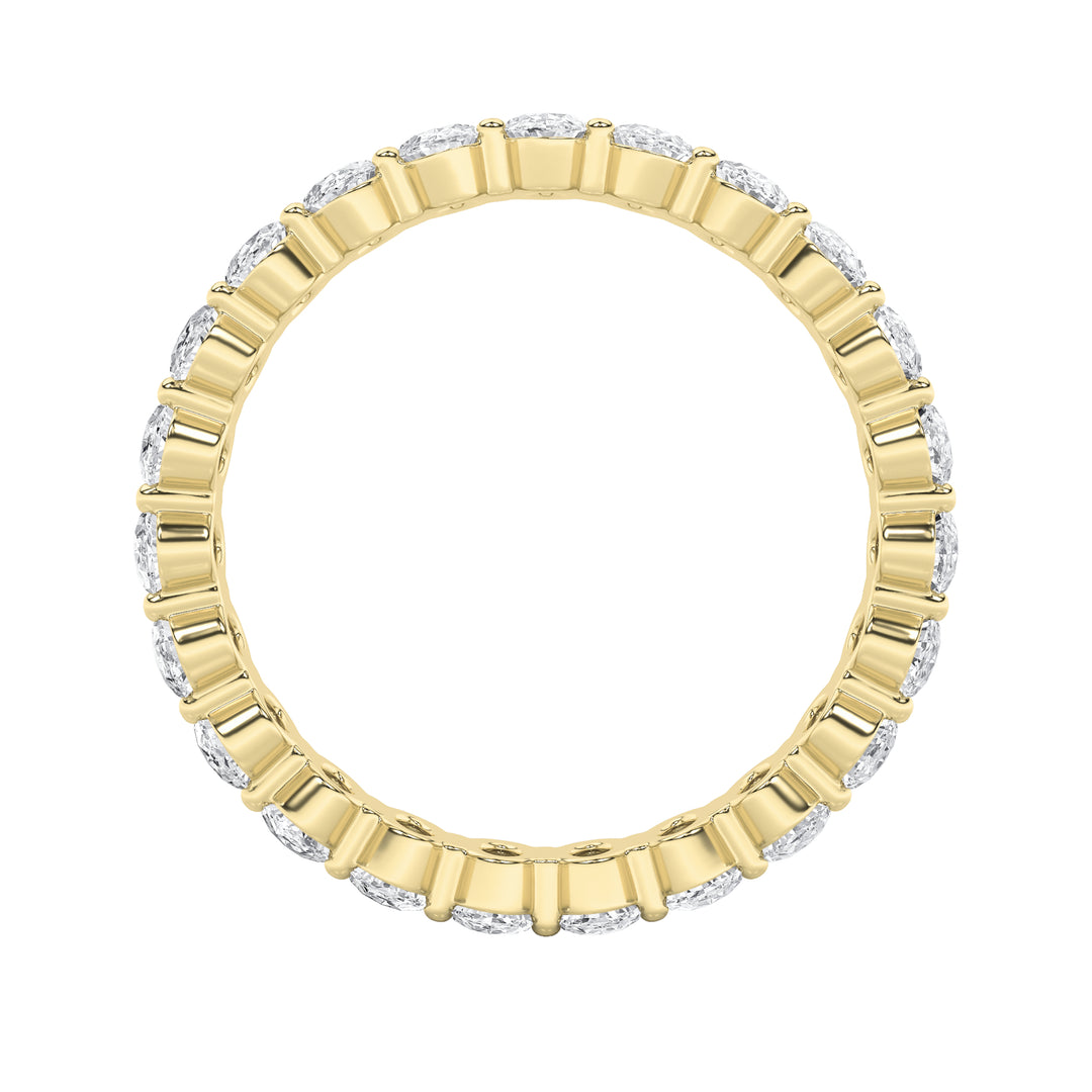 3.5Cttw Oval Shaped Lab Grown Diamond Split ProngEternity Ring in 14K Gold (F/VS) - Size 7
