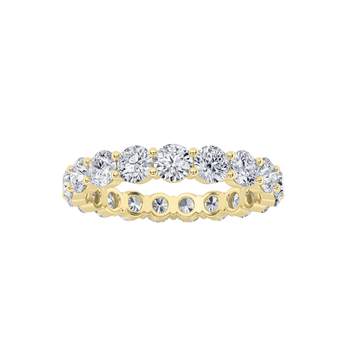 2.75Cttw Round Shaped Lab Grown Diamond Split Prong Eternity Ring in 14K Gold (F/VS) - Size 5