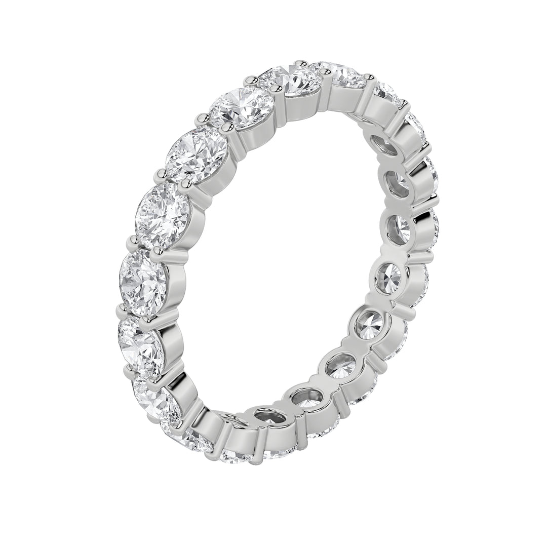 3CTW Round Shaped Lab Grown Diamond Split Prong Eternity Ring in 14K Gold (F/VS) - Size 6