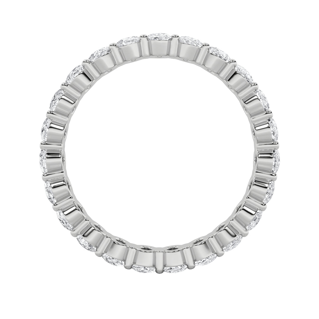4CTW Oval Shaped Lab Grown Diamond Split Prong Eternity Ring in 14K Gold (F/VS) - Size 6