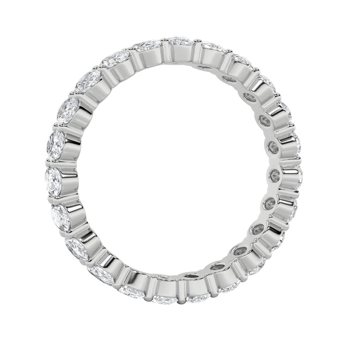 4CTW Oval Shaped Lab Grown Diamond Split Prong Eternity Ring in 14K Gold (F/VS) - Size 6
