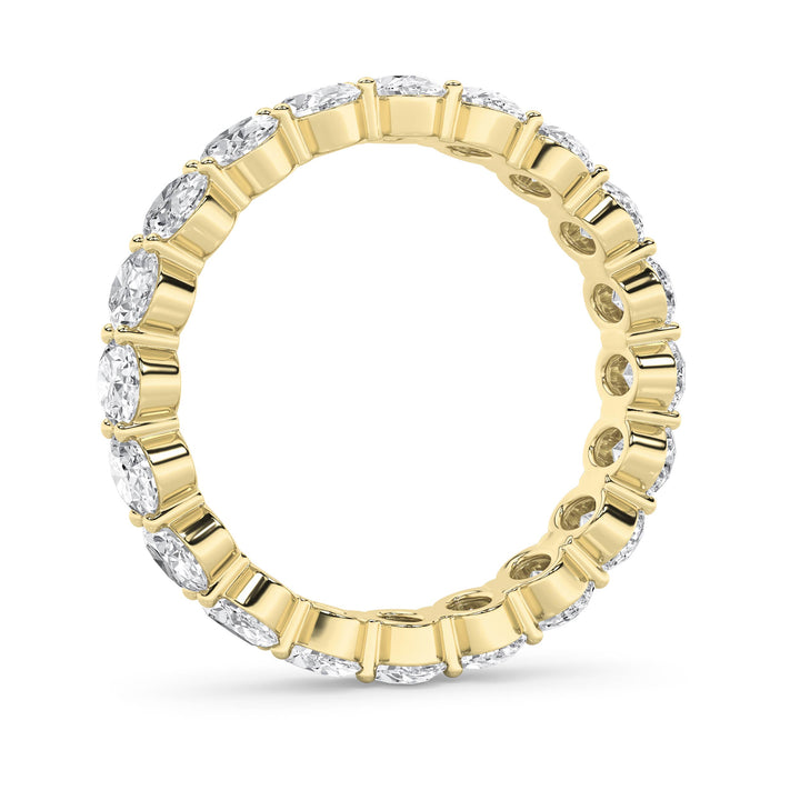 4Cttw Oval Shaped Lab Grown Diamond Split Prong Eternity Ring in 14K Gold (F/VS) - Size 8