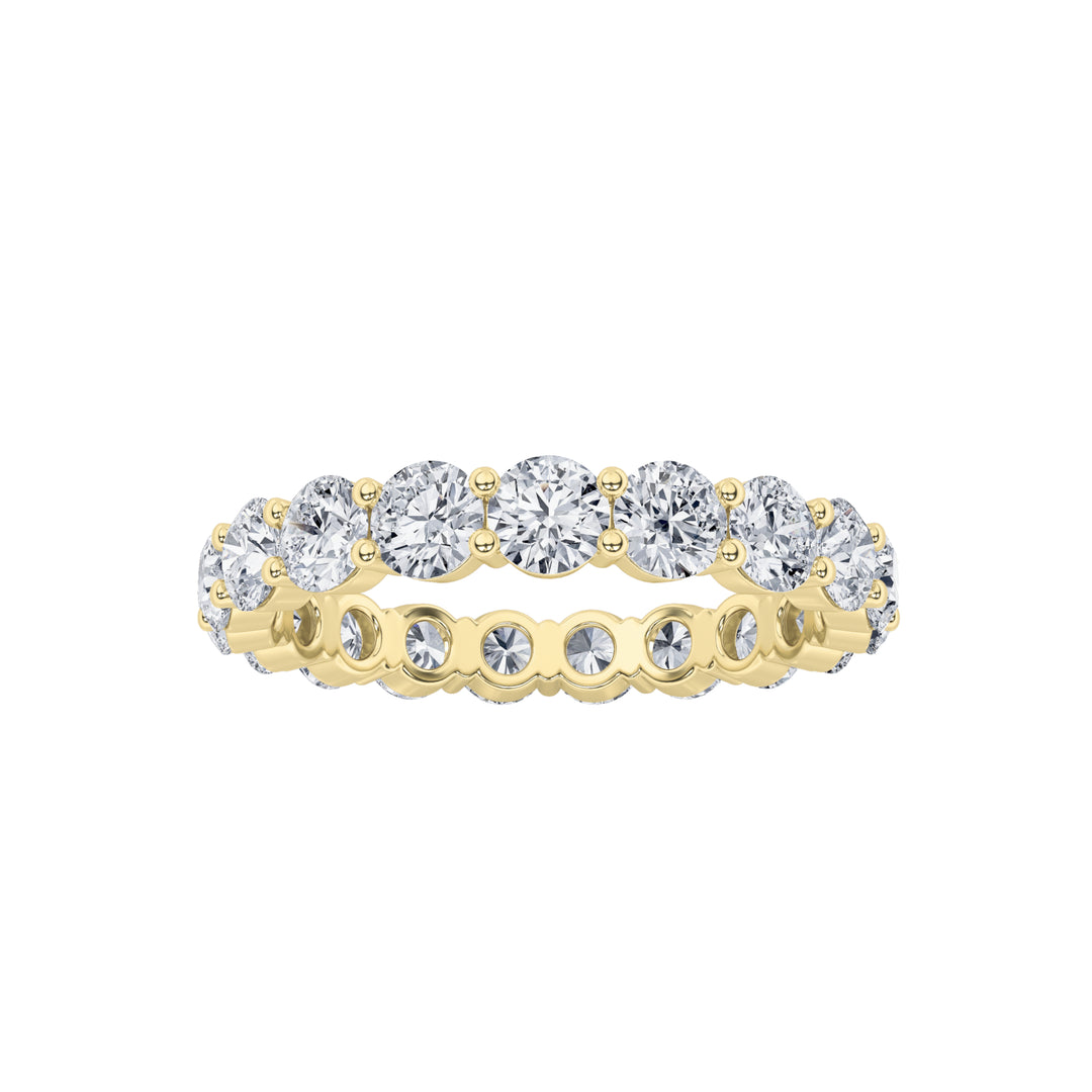 3.75Cttw Round Shaped Lab Grown Diamond Split Prong Eternity Ring in 14K Gold (F/VS) - Size 7