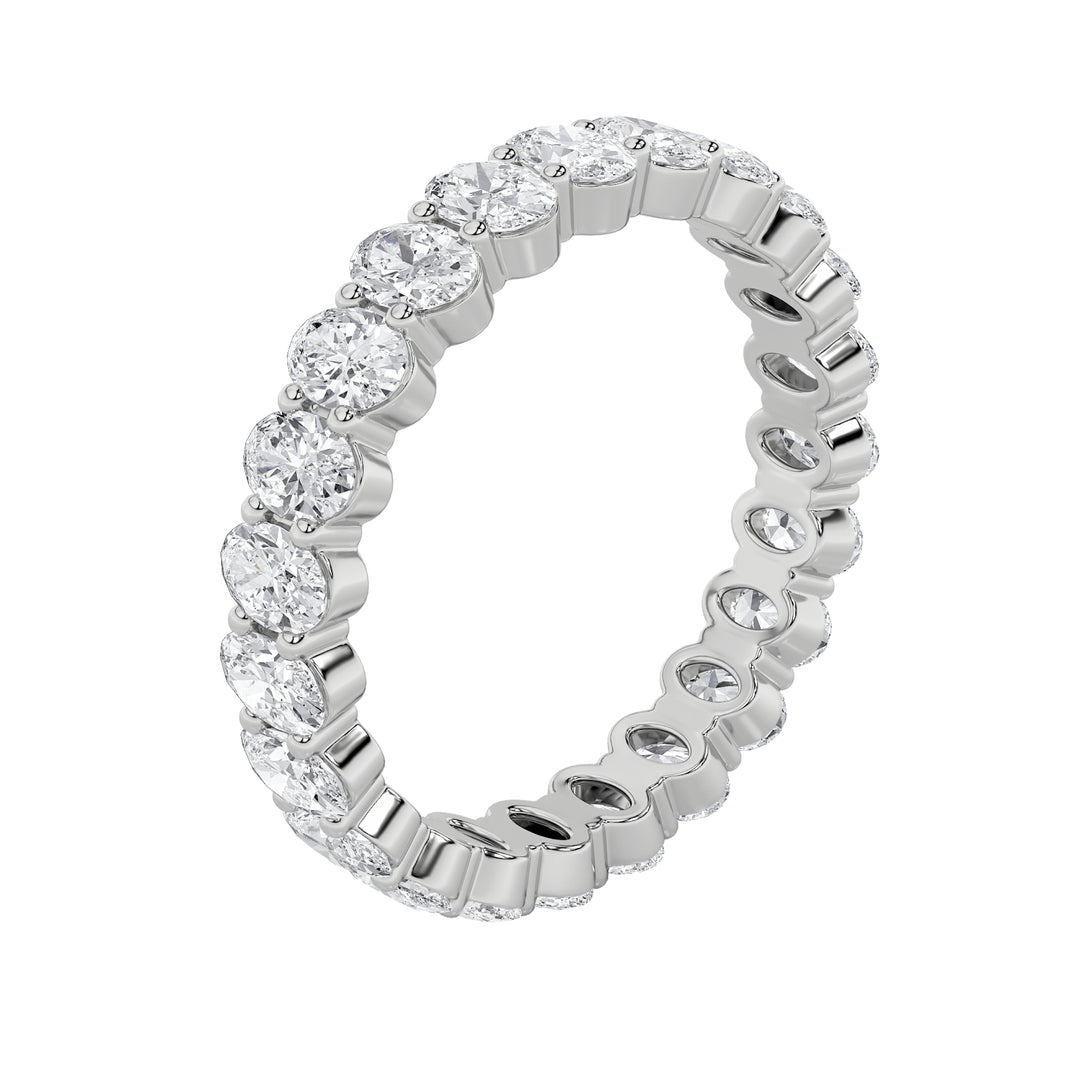 4.25Cttw Oval Shaped Lab Grown Diamond Split Prong Eternity Ring in 14K Gold (F/VS) - Size 5