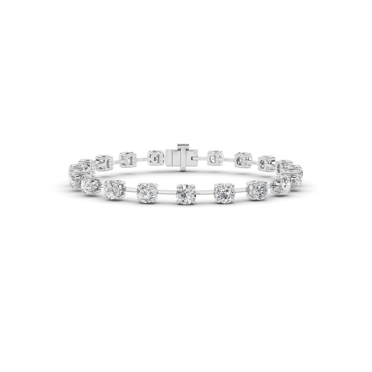 4Cttw Round Shaped Lab Grown Diamond Split Prong Eternity Ring in 14K Gold (F/VS) - Size 7