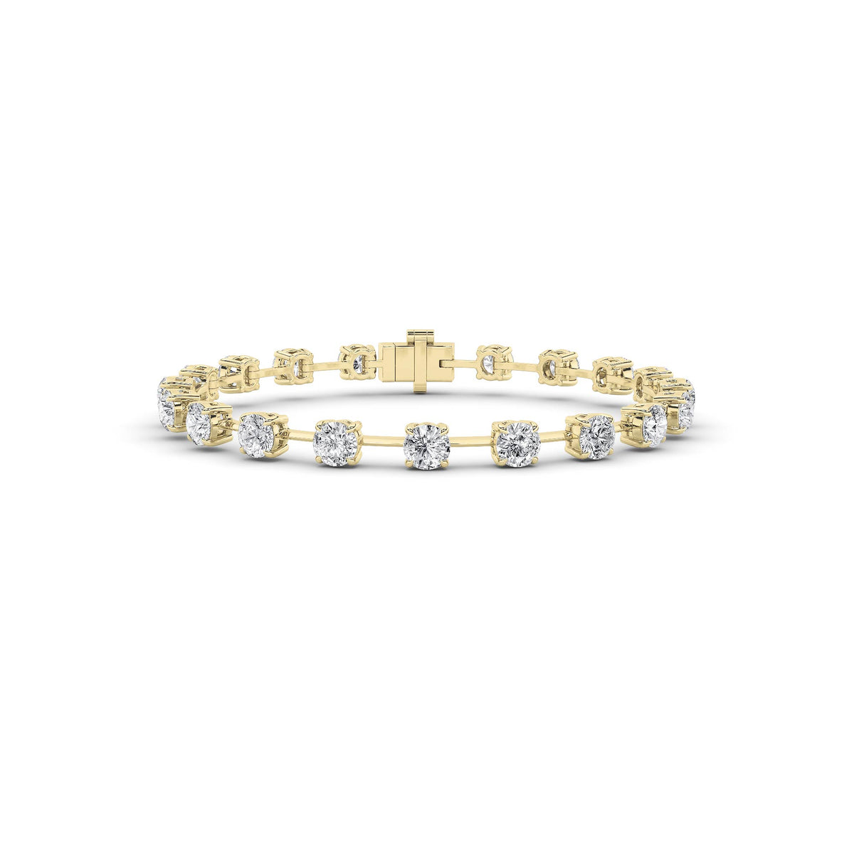4.5Cttw Round Shaped Lab Grown Diamond Split Prong Eternity Ring in 14K Gold (F/VS) - Size 9