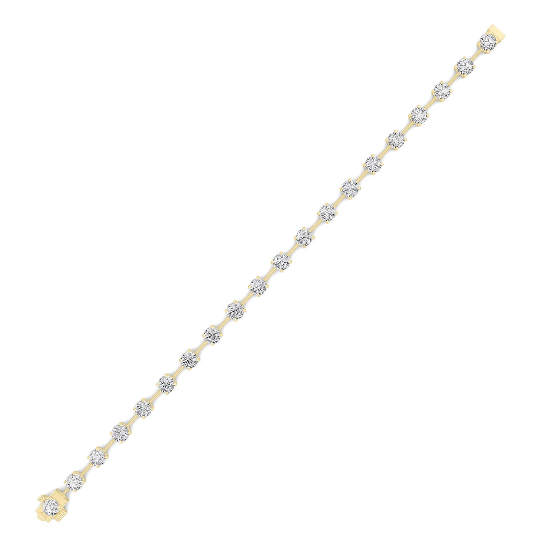 4.5Cttw Round Shaped Lab Grown Diamond Split Prong Eternity Ring in 14K Gold (F/VS) - Size 9