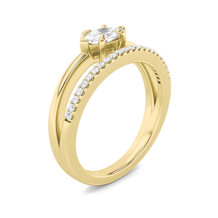 0.5Cttw Marquise Shaped Lab Grown Diamond (G/VS) Ring in 14K Gold