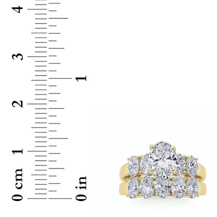 2.5Cttw Oval Shaped Lab Grown Diamond (G/VS) Bridal Set with Matching Band and  Ring in 14K Gold
