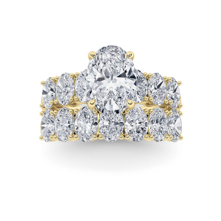 3.5Cttw Oval Shaped Lab Grown Diamond (G/VS) Bridal Set with Matching Band and  Ring in 14K Gold