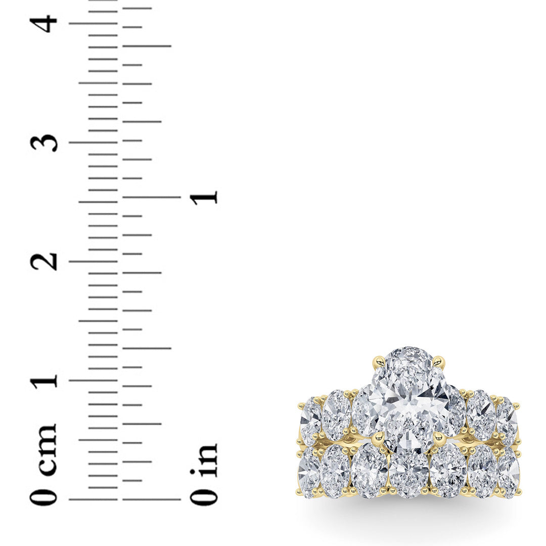 3.5Cttw Oval Shaped Lab Grown Diamond (G/VS) Bridal Set with Matching Band and  Ring in 14K Gold