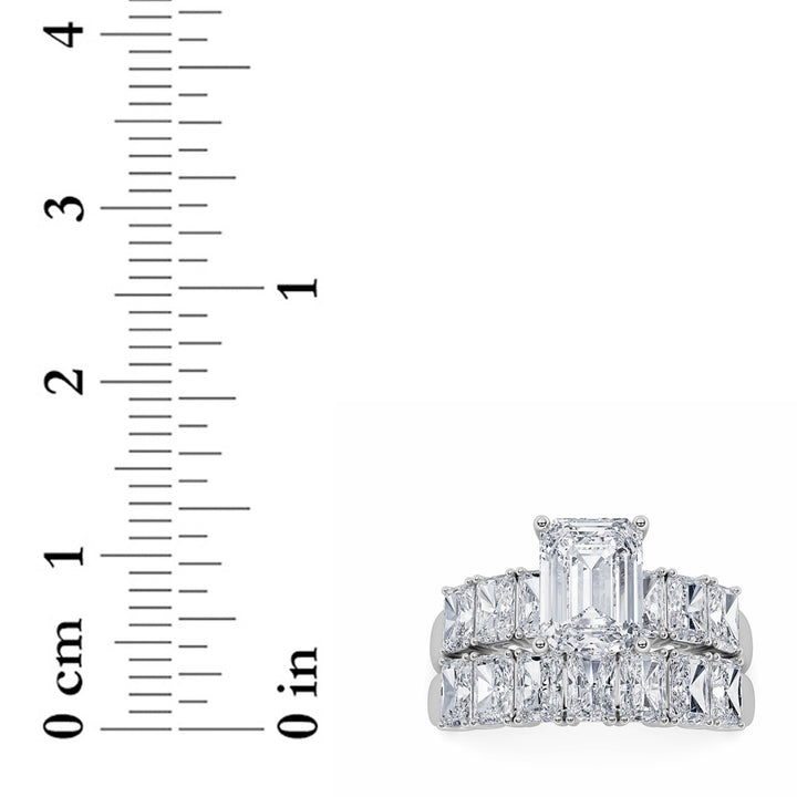 3.5Cttw Radiant Shaped Lab Grown Diamond (G/VS) Bridal Set with Matching Band and  Ring in 14K Gold