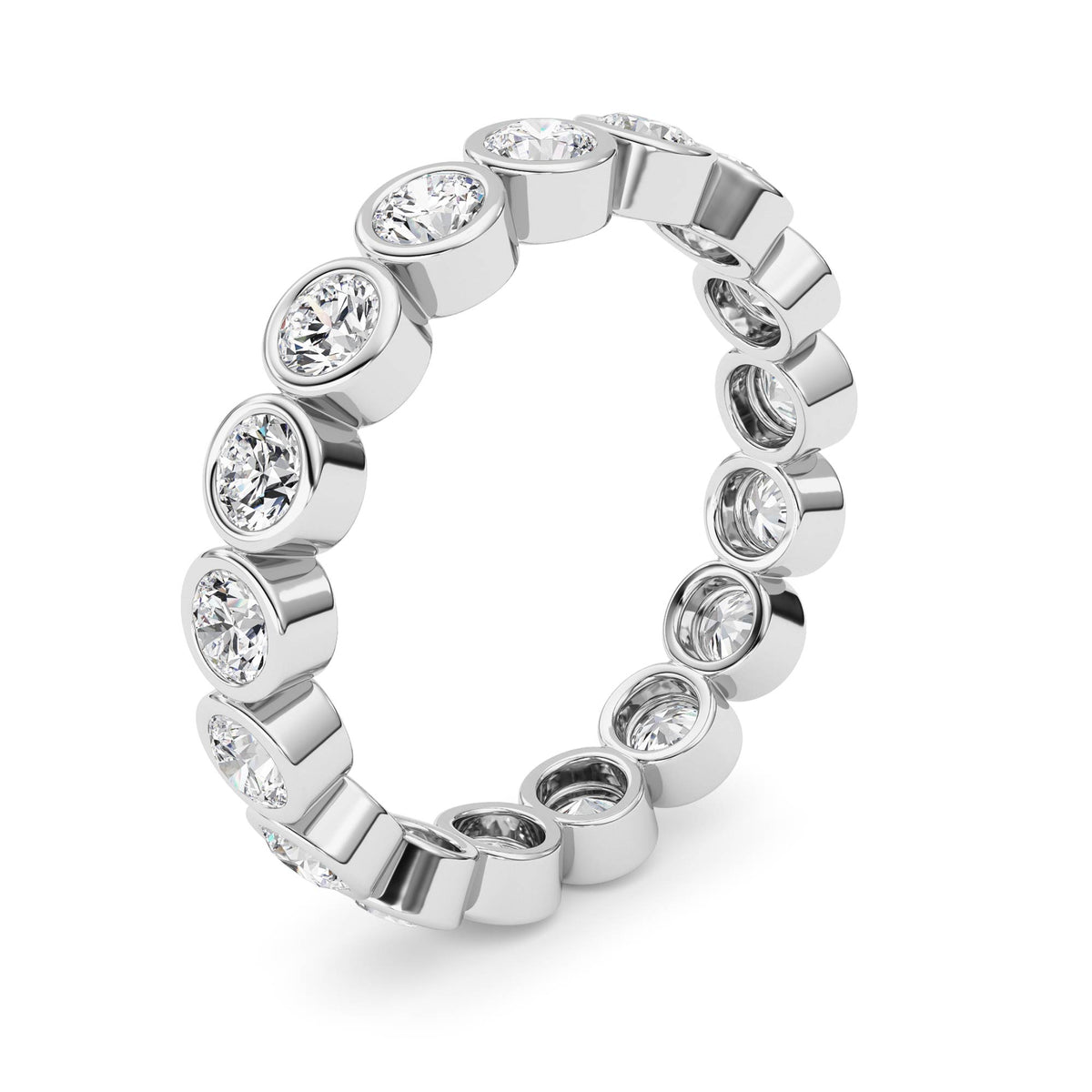 1.8Cttw Round Shaped Lab Grown Diamond (F/VS) Eternity Band Ring in 14K Gold - Size 8