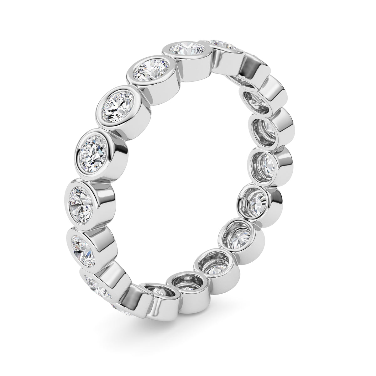 1.8Cttw Round Shaped Lab Grown Diamond (F/VS) Eternity Band Ring in 14K Gold - Size 9