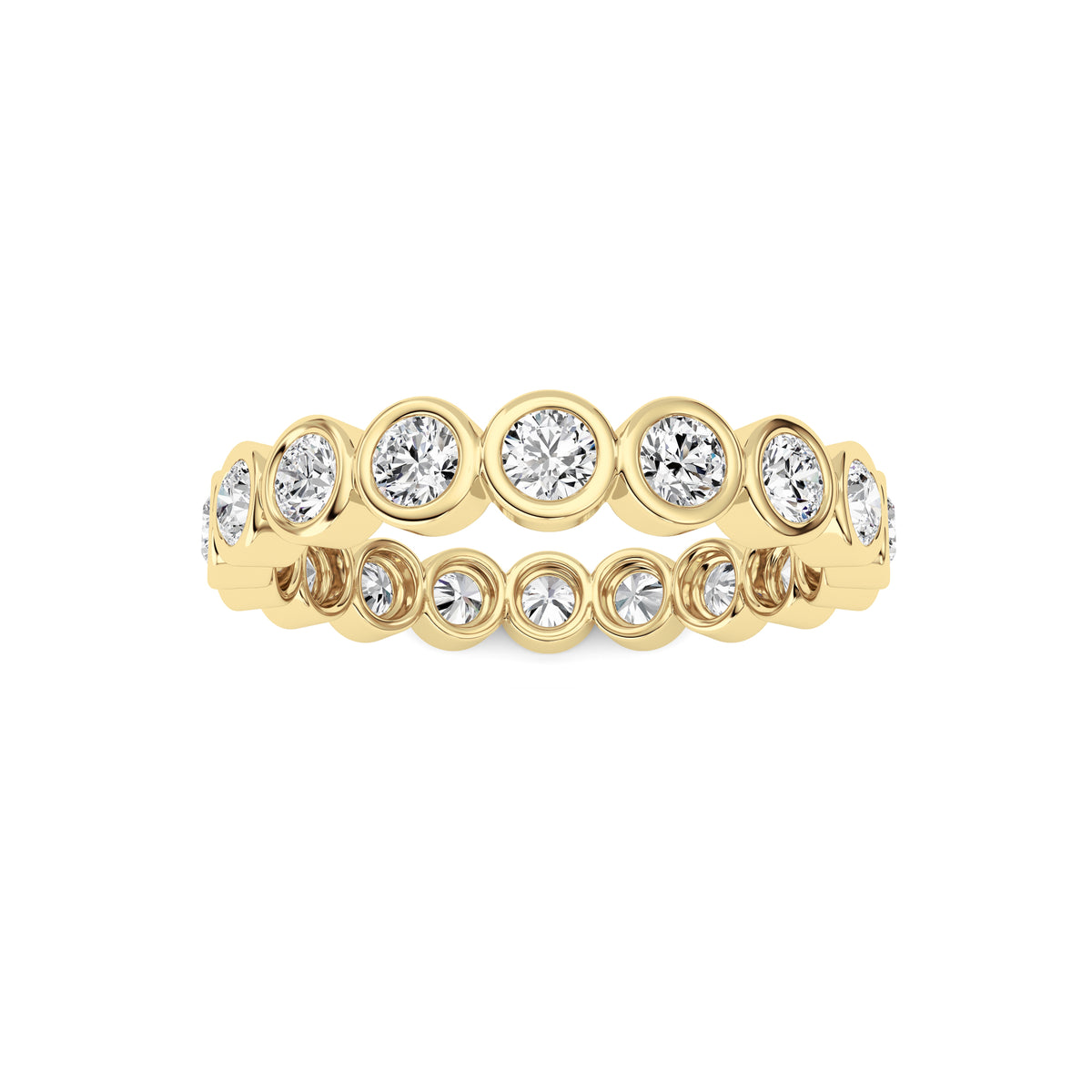 1.8Cttw Round Shaped Lab Grown Diamond (F/VS) Eternity Band Ring in 14K Gold - Size 9