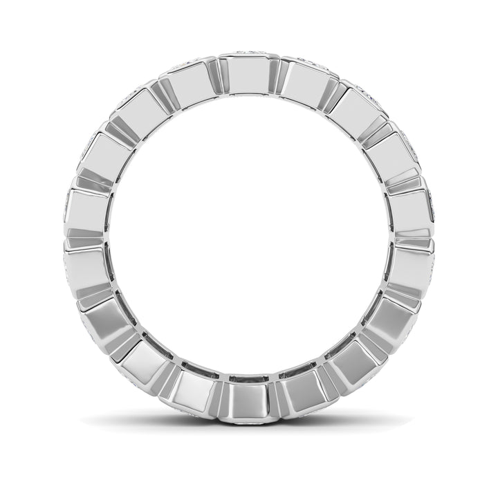 2.2Cttw Emerald Shaped Lab Grown Diamond (F/VS) Eternity Band Ring in 14K Gold - Size 5
