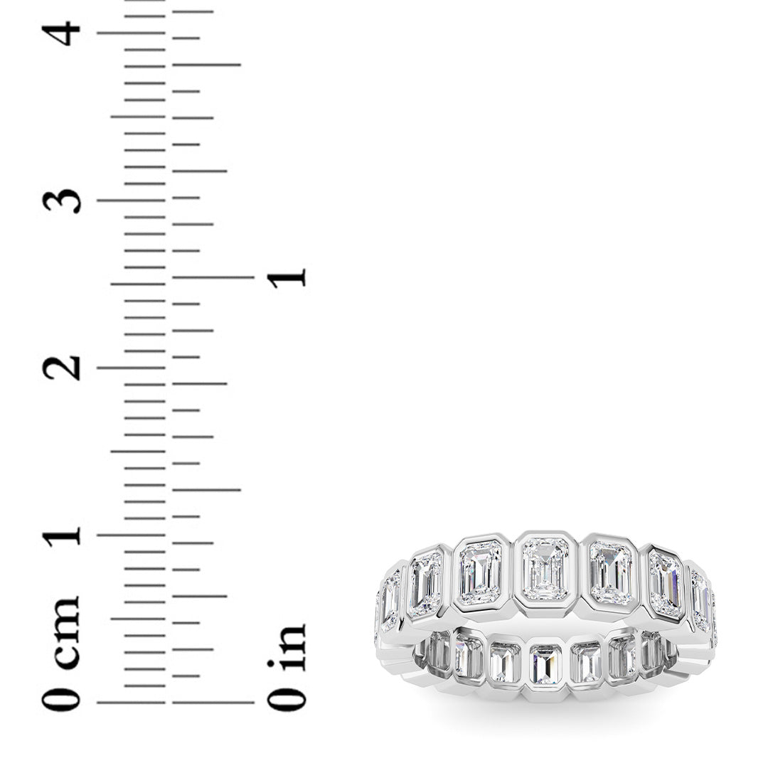 2.2Cttw Emerald Shaped Lab Grown Diamond (F/VS) Eternity Band Ring in 14K Gold - Size 5