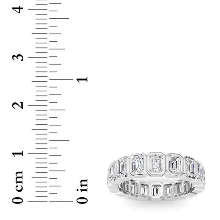 2.2Cttw Emerald Shaped Lab Grown Diamond (F/VS) Eternity Band Ring in 14K Gold - Size 5