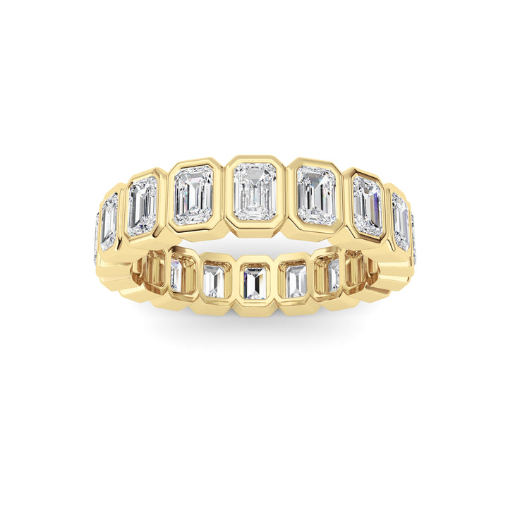 2.2Cttw Emerald Shaped Lab Grown Diamond (F/VS) Eternity Band Ring in 14K Gold - Size 5