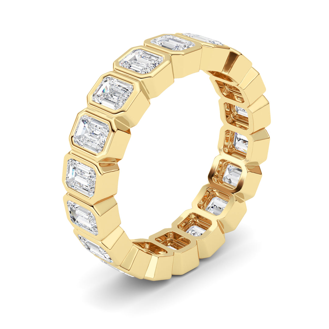 2.2Cttw Emerald Shaped Lab Grown Diamond (F/VS) Eternity Band Ring in 14K Gold - Size 5