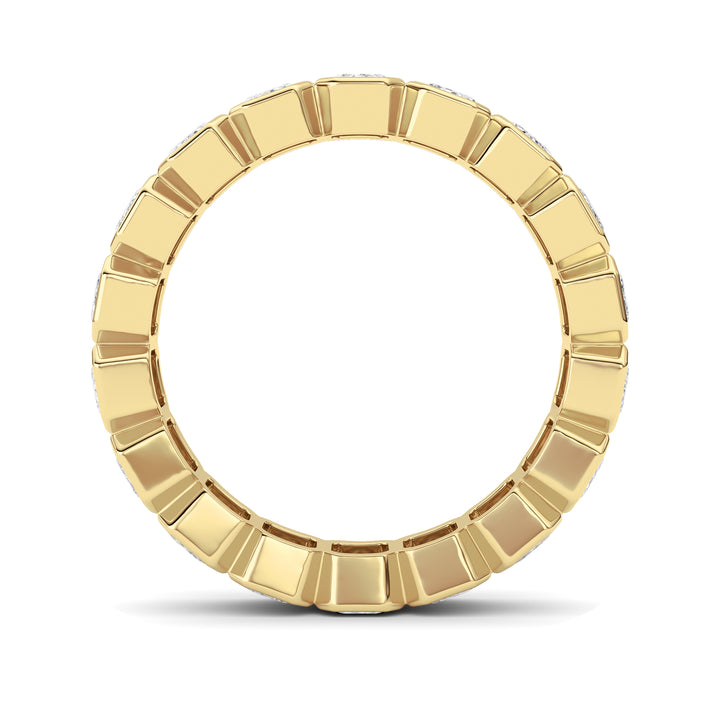 2.2Cttw Emerald Shaped Lab Grown Diamond (F/VS) Eternity Band Ring in 14K Gold - Size 5