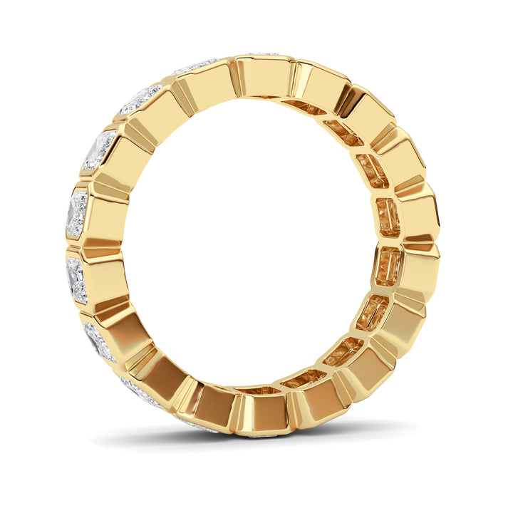 2.2Cttw Emerald Shaped Lab Grown Diamond (F/VS) Eternity Band Ring in 14K Gold - Size 5