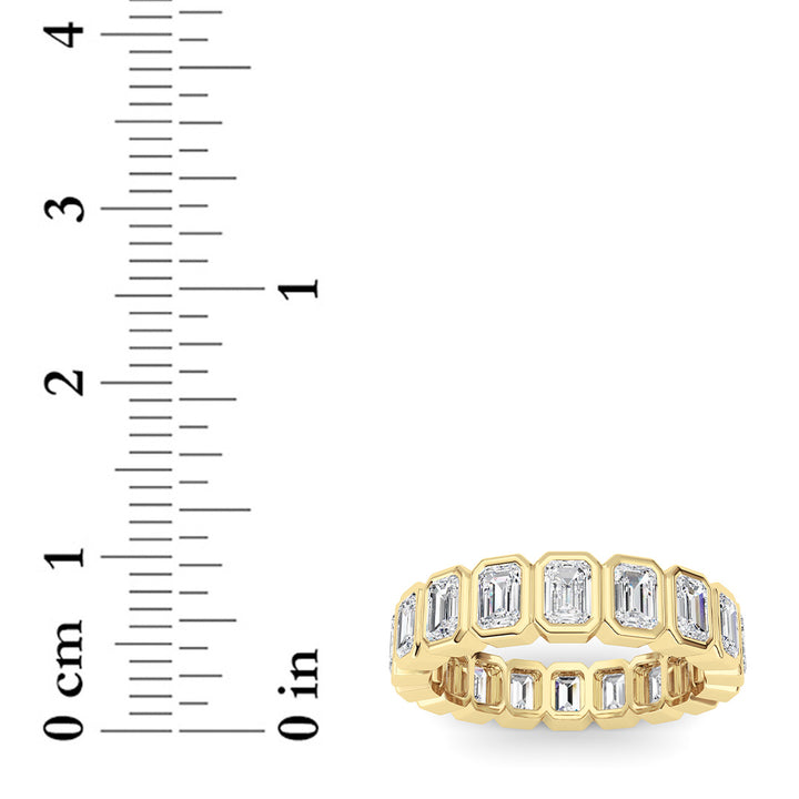2.2Cttw Emerald Shaped Lab Grown Diamond (F/VS) Eternity Band Ring in 14K Gold - Size 5