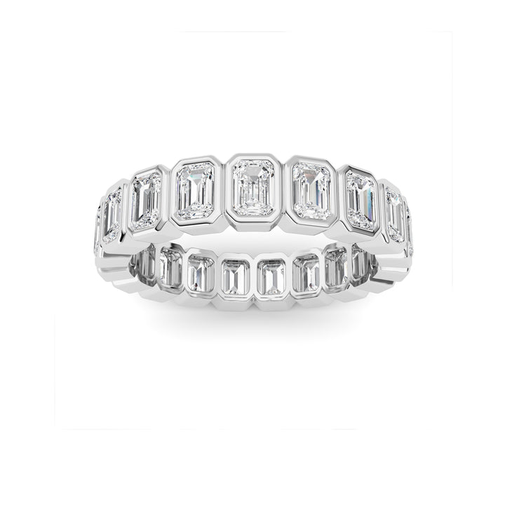 2.2Cttw Emerald Shaped Lab Grown Diamond (F/VS) Eternity Band Ring in 14K Gold - Size 6